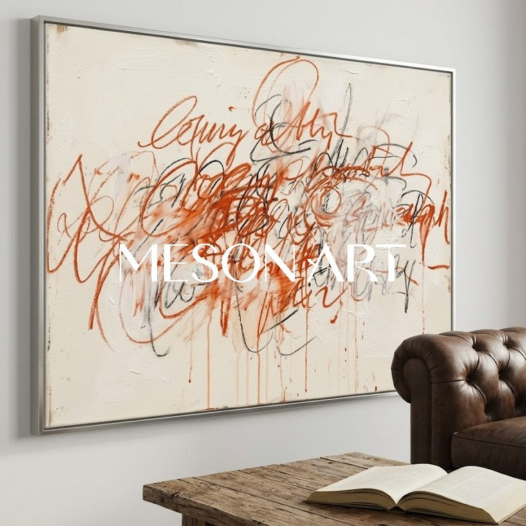 Original Terracotta Abstract Painting Large Textured Art Living Room