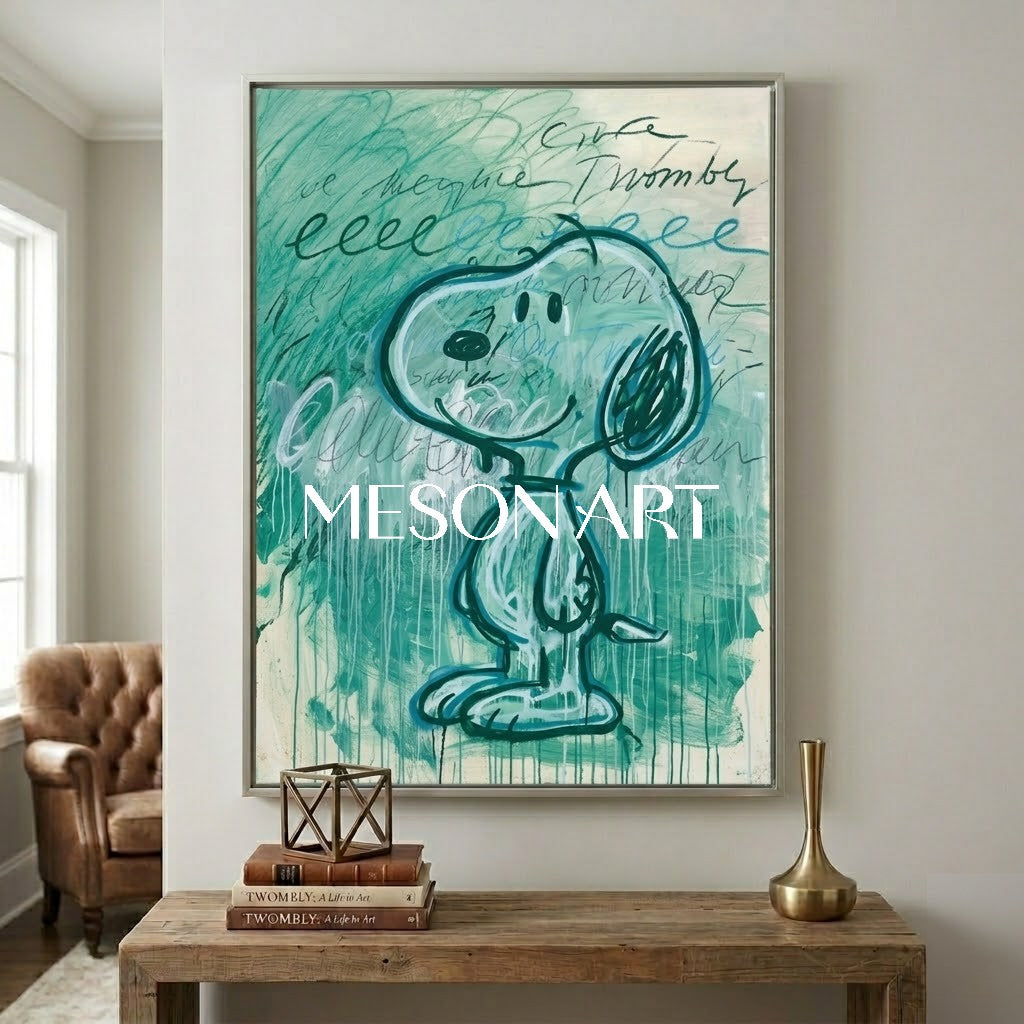 Large Abstract Textured Cartoon Fine Art One of a Kind Wall Decor