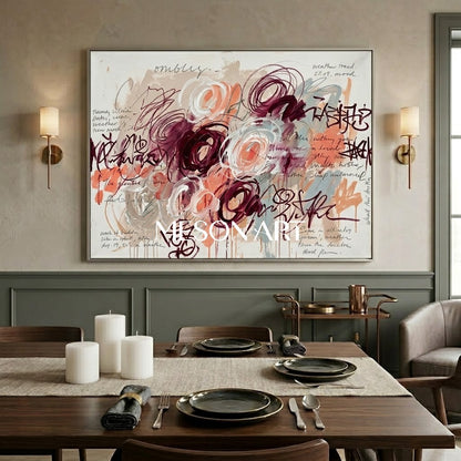 Textured Neo Expressionism Wall Art Modern Urban Wall Decor For Villa