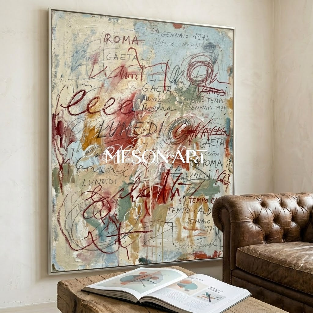 Large Lyrical Abstraction Bedroom Wall Art Textured Painting Entryway