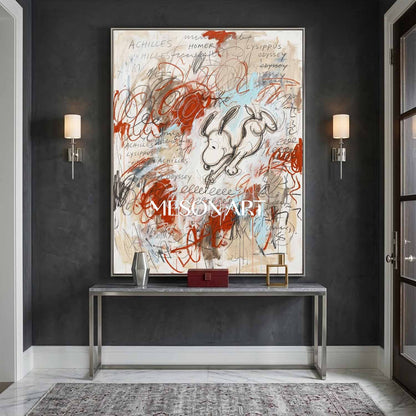 Original Abstract Scribble Art Handmade Graffiti Snoopy Canvas Kids Room