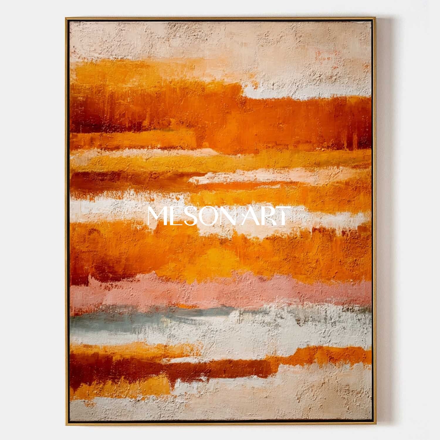 Fall Color Abstract Painting Large Art Modern Fall Canvas for Home