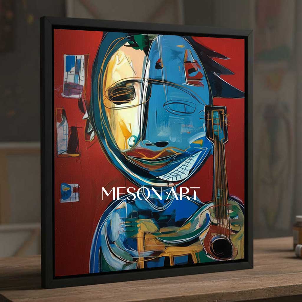 Guitarist Graffiti Abstract Canvas Art Picasso Original Graffiti Painting