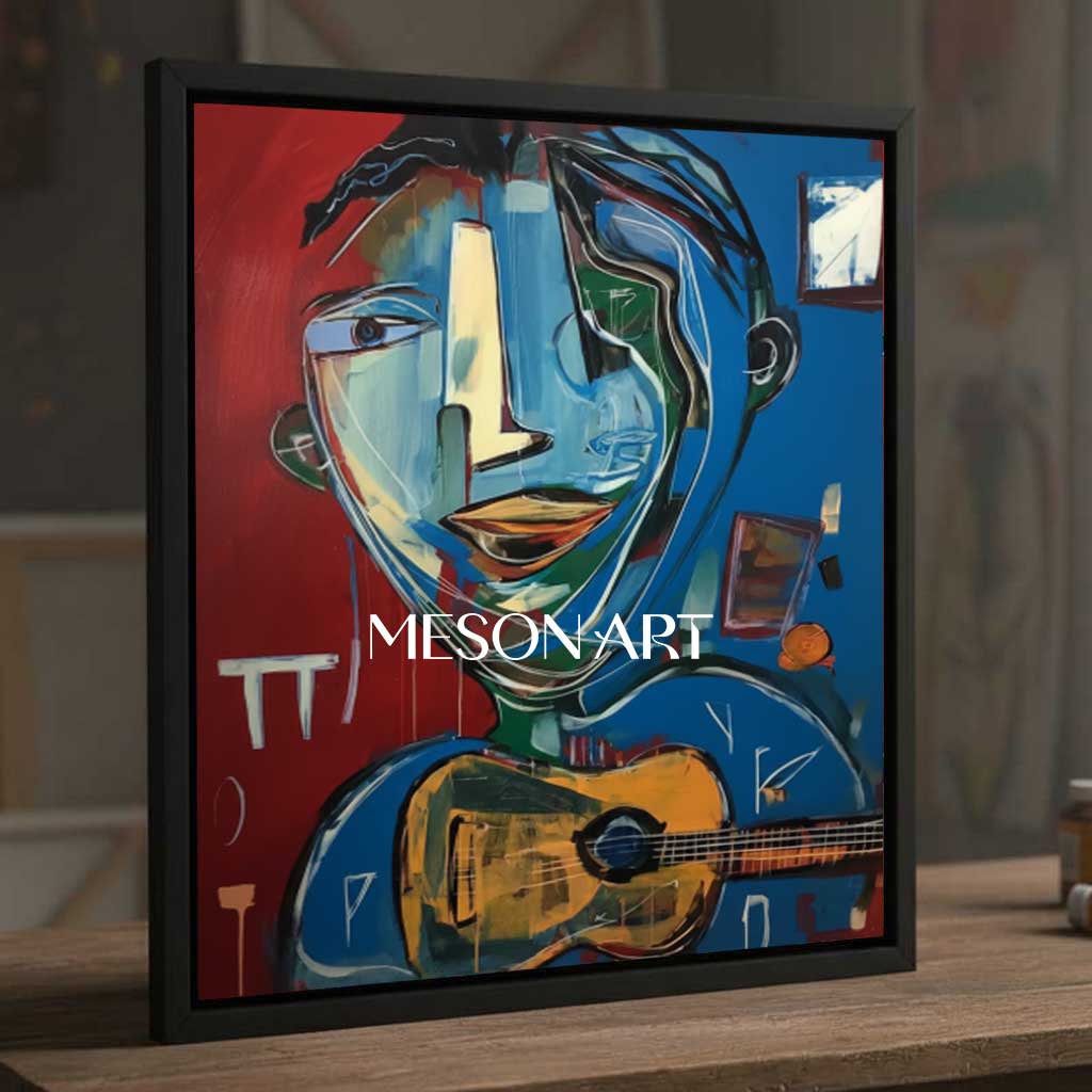 Guitarist Graffiti Abstract Canvas Art Picasso Original Graffiti Painting