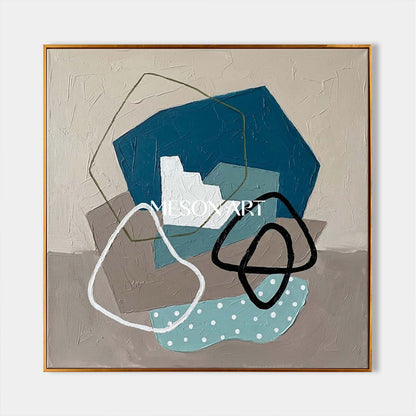 Abstract Plaster Texture Canvas Painting For Organic Modern Home