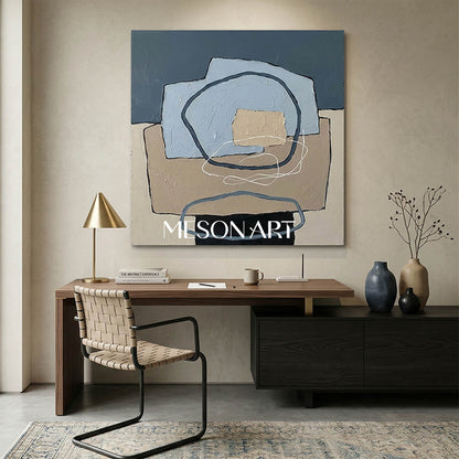 Textured Minimalist Abstract Painting Wall Art for Modern Living Room