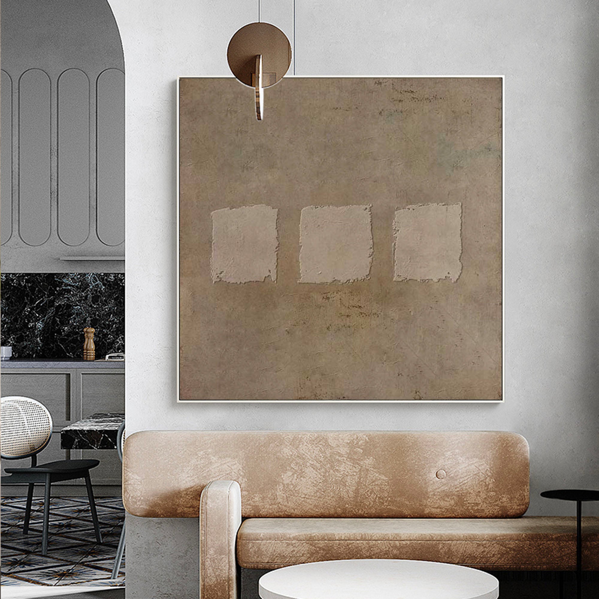 3D Wabi Sabi abstract painting Brown Wall Art Brown Painting Brown Abstract Art Canvas 3D Texture Earth Tone art
