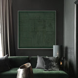 3D Dark Green Abstract Canvas Art 3D Dark Green Texture Wall Painting Wabi Sabi Art Dark Green art