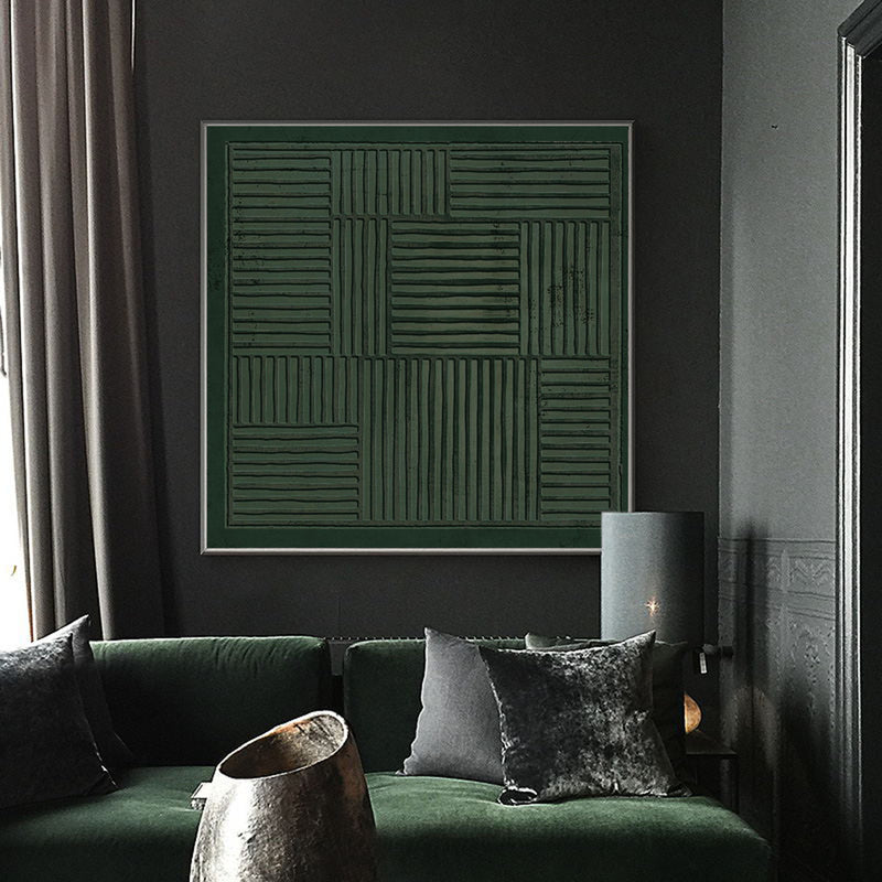 3D Dark Green Abstract Canvas Art 3D Dark Green Texture Wall Painting Wabi Sabi Art Dark Green art