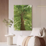 Big Green Tree Art on Canvas Green Textured Big Tree Canvas Painting Green Big Tree Wall Art