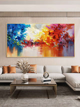 Large Colorful Oil Paintings 3D Colorful Abstract Art Canvas Color Textured Wall Hanging Painting