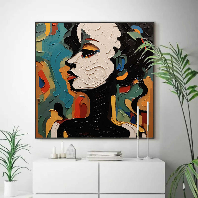 Abstract Human Face Palette Canvas Art Beautiful Abstract Woman Palette Wall Art Woman Texture Oil Painting