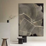 Black and White Textured Abstract Art Wabi Sabi Wall Decor Black and White Minimalist Wall Painting