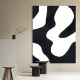3D Black and White Minimalist Abstract Canvas Paintings for Sale Wabi Sabi Art Textured Wall Art