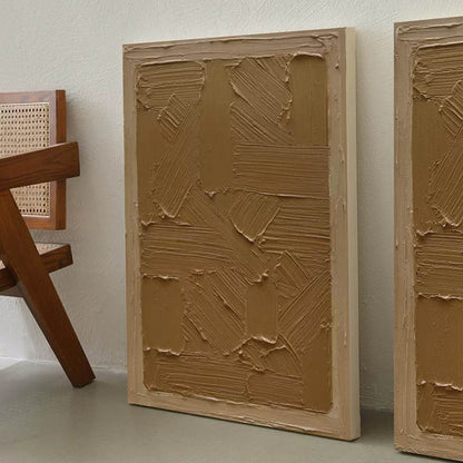 Brown abstract art on canvas Brown textured painting Brown minimalist wall art Wabi-sabi wall decor