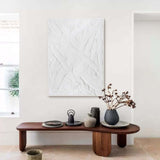 3D Large White Canvas Abstract Painting For Sale Textured Wall Art White Plaster Abstract Art