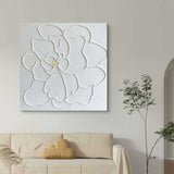 White Flowers Plaster Art White Peony Flowers Paintings For Sale Plaster Painting On Canvas