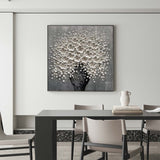 White Flowers Oil Painting White Flowers Home Wall Decor Painting White Flowers Textured Canvas Art