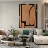 Brown and Black Minimalist Canvas Wall Art Brown Texture Abstract Art Wabi-Sabi Wall Art Brown Painting on Canvas