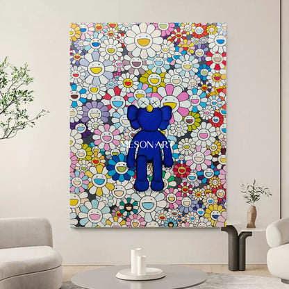 Large Kaws Wall Art Kaws Paintings for Sale Kaws Abstract Canvas Art Kaws Pop Art