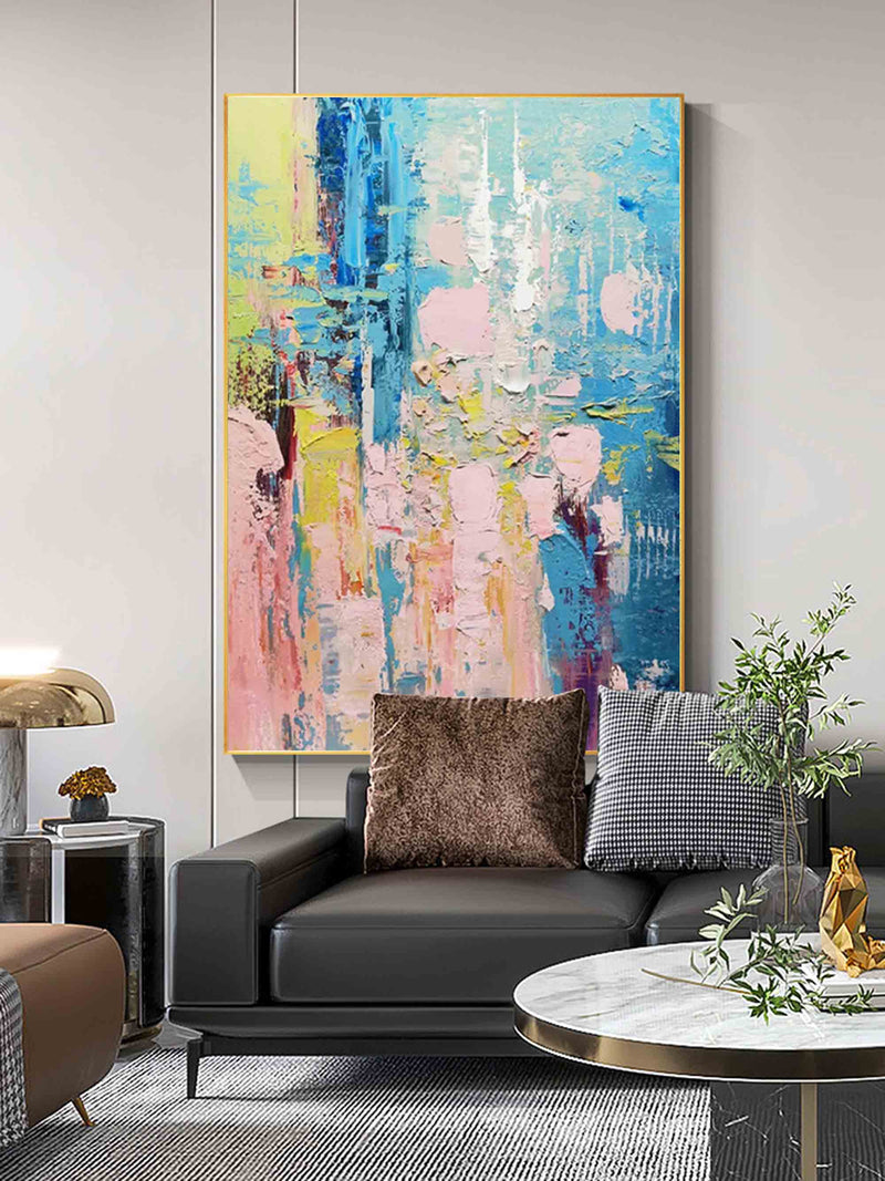 Colorful Abstract Canvas Art Palette Knife Art Colorful Textured Abstract Painting Colorful Wall Paintings