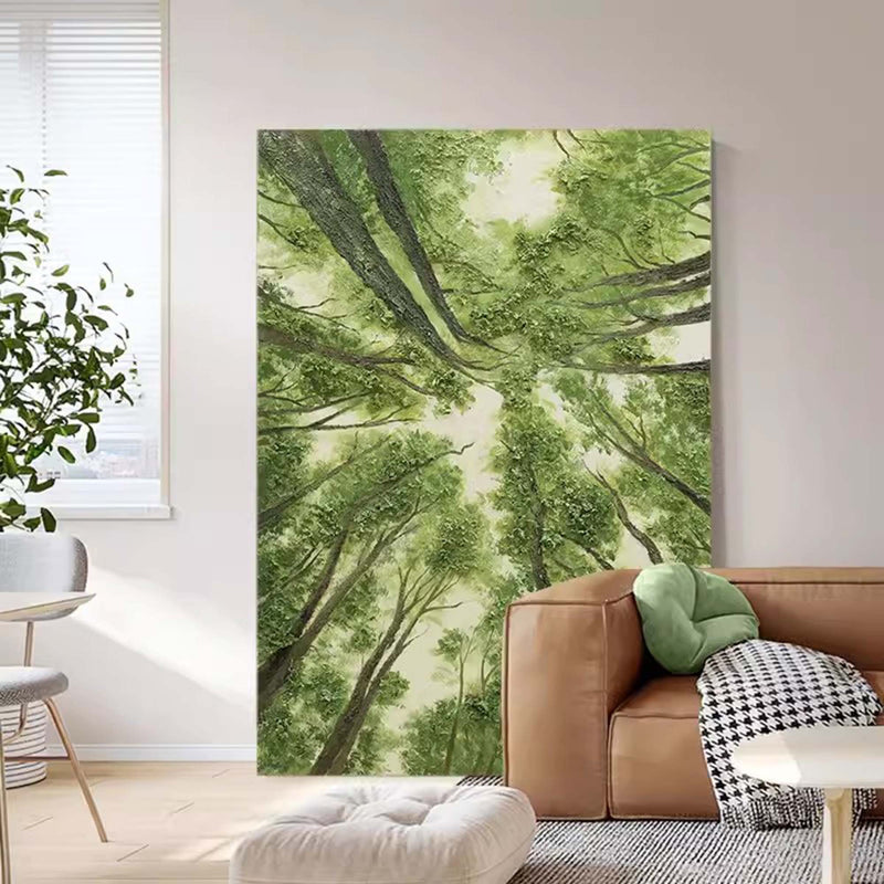 Green Texture Woods Painting Green Woods Texture Canvas Wall Art Green Woods Acrylic Painting
