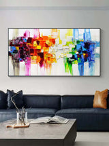 Large 3D Color Abstract Art Colorful Texture Wall Painting Colorful Oil Painting on Canvas Colorful Home Wall Decor