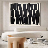3D Large Black and White Texture Abstract Canvas Painting Wabi Sabi Art Minimalist Wall Art