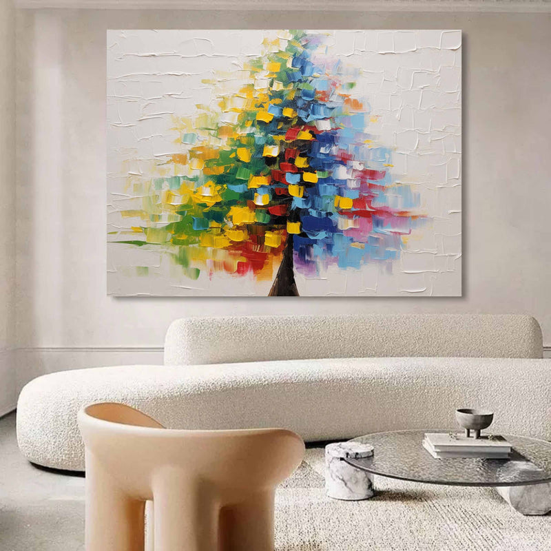 Large Christmas Tree Texture Painting Christmas Tree Palette Wall Art Christmas Tree Oil Painting