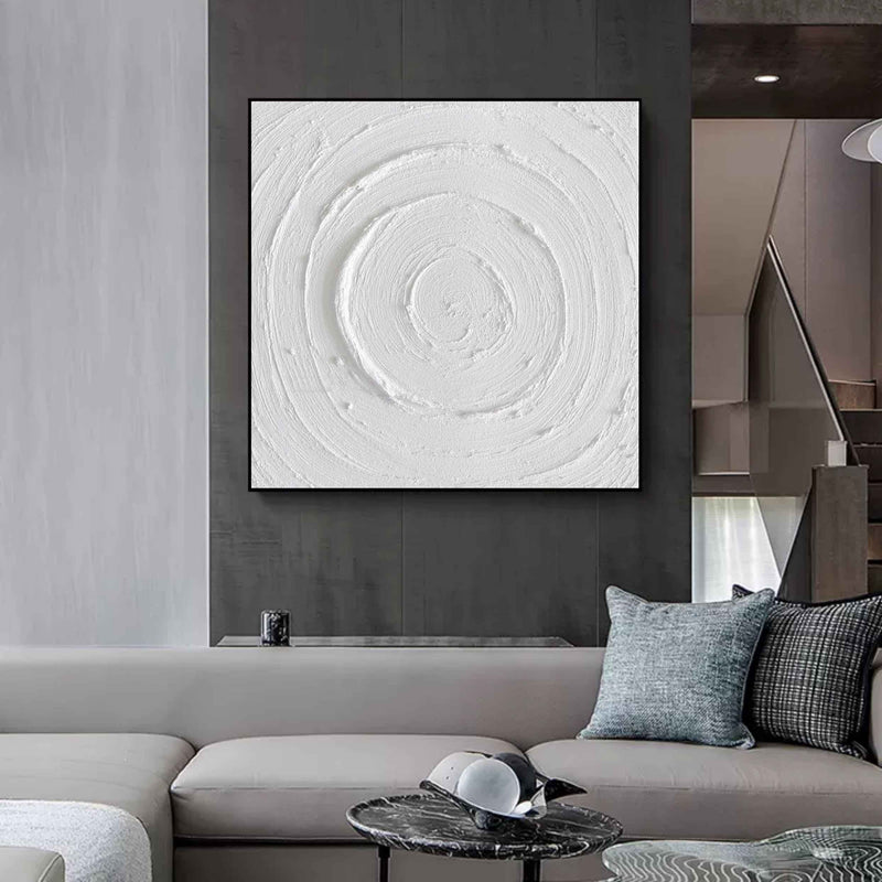 3D Large White Canvas Abstract Art Plaster Art On Canvas White Plaster Abstract Art Plaster Wall Art