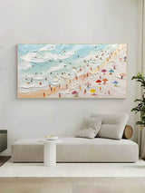 Large Seaside Vacation Canvas Oil Paintings For Sale Sea Wave Beach Landscape Canvas Art