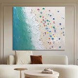 Large Seaside Beach Canvas Painting Seaside Beach Texture Art Summer Wall Painting For Sale