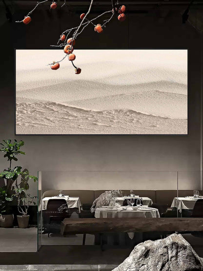 3D Large Beige Textured Abstract Canvas Art Wabi Sabi Wall Decor Thick Acrylic Abstract Painting