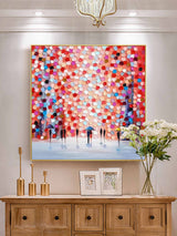 Palette Knife Canvas Oil Painting Palette Knife Texture Wall Art Colorful Abstract Textured Painting