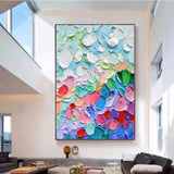 Colorful Oil Paintings Palette Knife Painting Palette Abstract Knife Canvas Art Colorful Texture Art