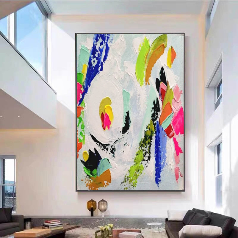 Palette Knife Texture Wall Art Palette Knife Abstract Art Canvas Colorful Textured Abstract Wall Painting