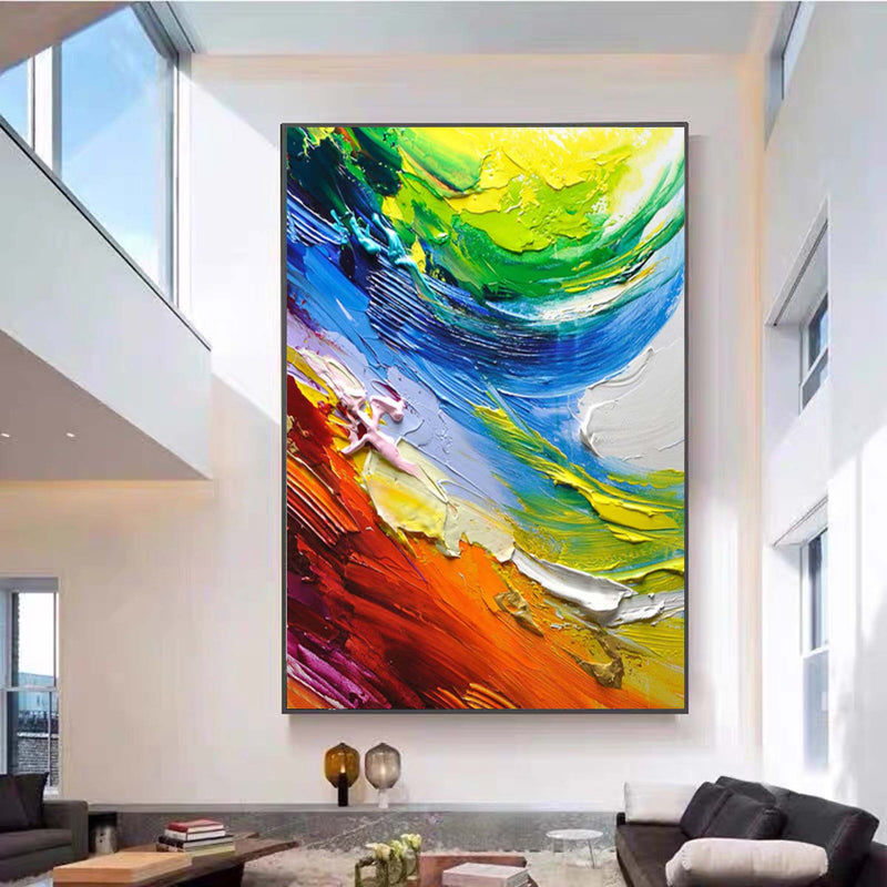 Colorful Abstract Oil Painting Colorful Textured Abstract Art Knife Paintings On Canvas For Sale