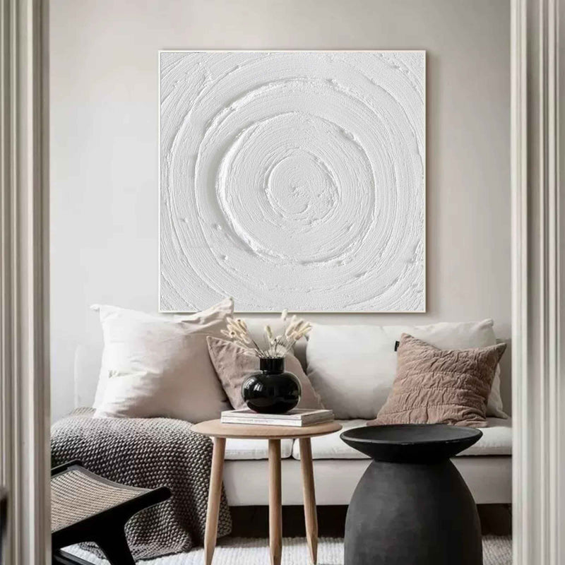 3D Large White Canvas Abstract Art Plaster Art On Canvas White Plaster Abstract Art Plaster Wall Art