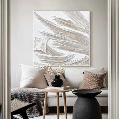 White And Gray Canvas Abstract Art White And Gray Canvas Wall Art White Plaster Painting on sale