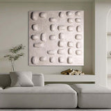 3D Beige Textured Abstract Art For Sale Wabi-Sabi Wall Art White Thick Acrylic Canvas Painting