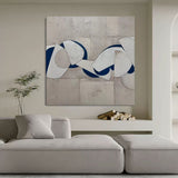 Large Gray Minimalist Abstract Art Gray Minimalist Oil Painting on Canvas Wabi Sabi Wall Art