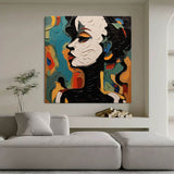 Abstract Human Face Palette Canvas Art Beautiful Abstract Woman Palette Wall Art Woman Texture Oil Painting