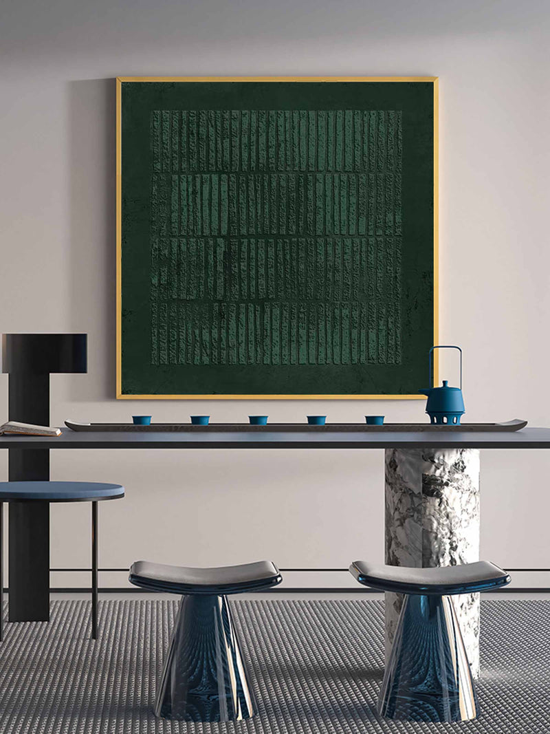 3D Green Abstract Art Canvas Green Painting Wabi Sabi Wall Art Minimalist Painting 3D Texture Wall art Green Wall Art