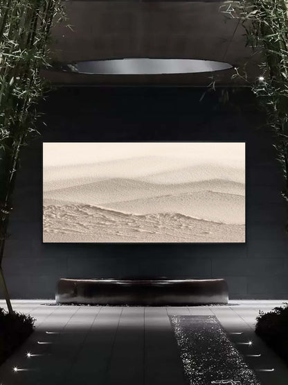 3D Large Beige Textured Abstract Canvas Art Wabi Sabi Wall Decor Thick Acrylic Abstract Painting