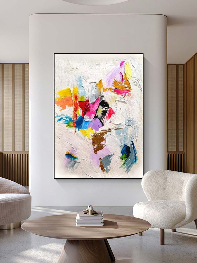 Palette Knife Oil Painting Colorful Abstract Art Canvas Colorful Textured Abstract Painting Home Wall Decor