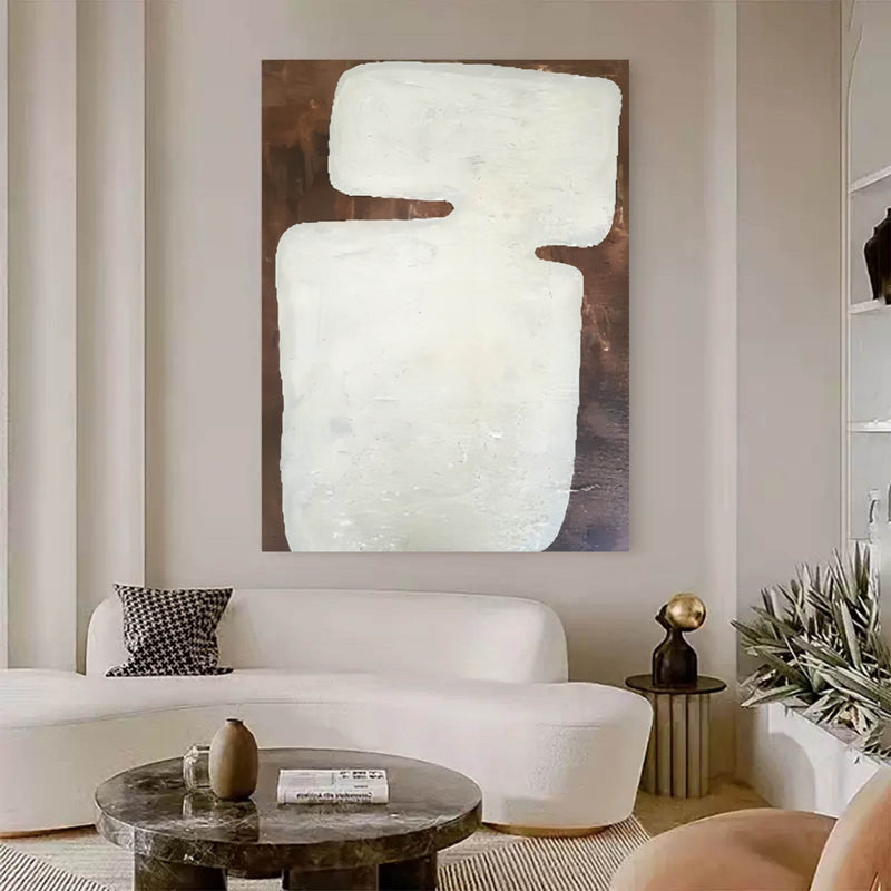 Brown and Gray Minimalist Abstract Art Canvas for Sale Wabi Sabi Art Painting Wabi-Sabi Wall Decor