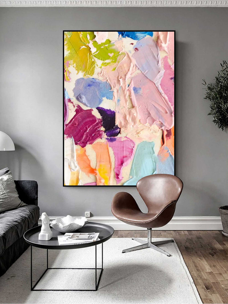 3D Colorful Abstract Oil Painting Color Abstract Textured Art Color Paintings On Canvas For Sale