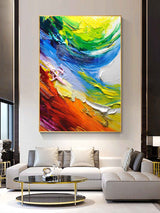 Colorful Abstract Oil Painting Colorful Textured Abstract Art Knife Paintings On Canvas For Sale