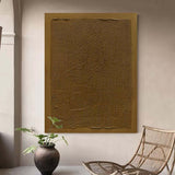 Brown Minimalist Wall Art Brown Minimalist Abstract Canvas Art Brown Minimalist Oil Painting Wabi-Sabi Art