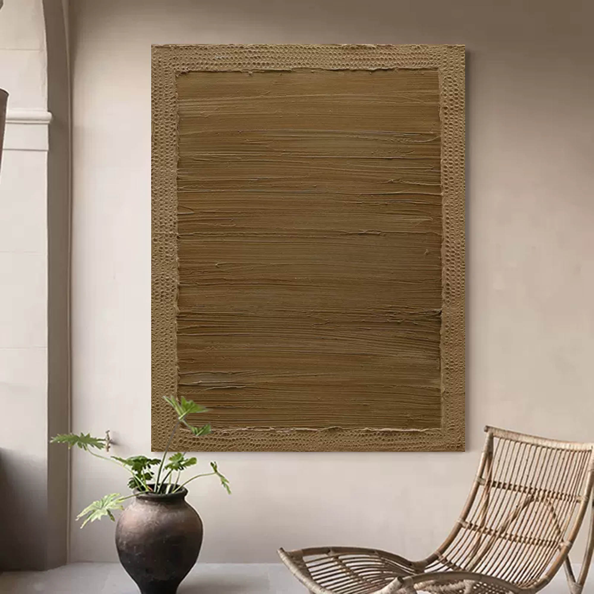 Brown Minimalist Wall Art Brown Minimalist Abstract Canvas Art Wabi-Sabi Art Wabi-Sabi Painting